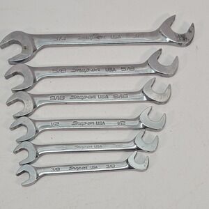 Snap-On Tools USA 6pc SAE Flank Drive Plus 4 Way Angle Wrench Set SVS